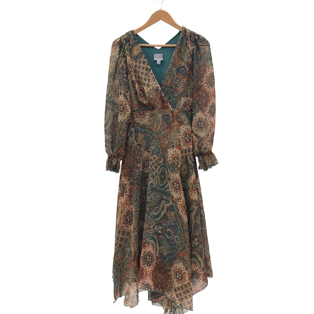 Rabbit Rabbit Rabbit Dress Midi Wrap 12 Floral Y2K Flowy Chiffon Long Sleeve